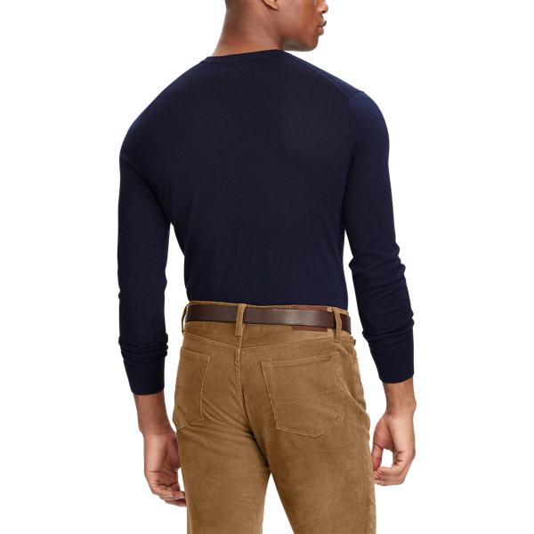 Hunter Navy Washable Merino Wool Sweater Polo Ralph Lauren 4