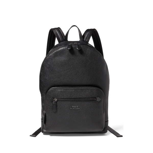 Black Pebbled Leather Backpack Polo Ralph Lauren 1