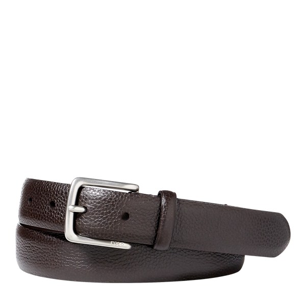 Dark Brown Pebbled Leather Dress Belt Polo Ralph Lauren 1