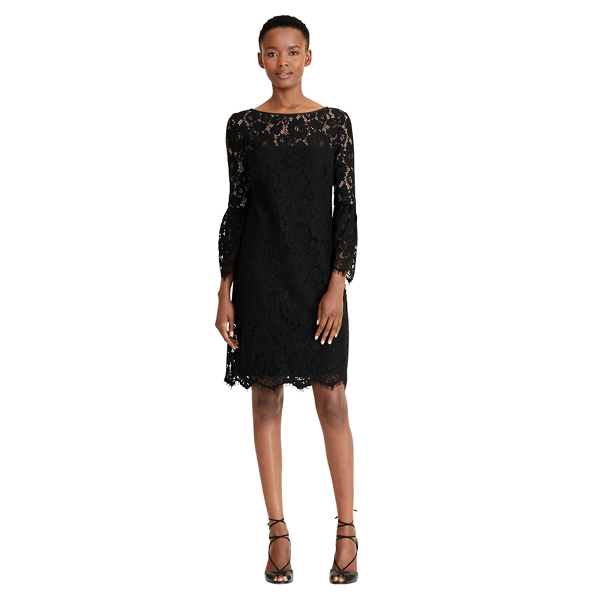 Black-wheat Bell-Sleeve Lace Dress Lauren 3