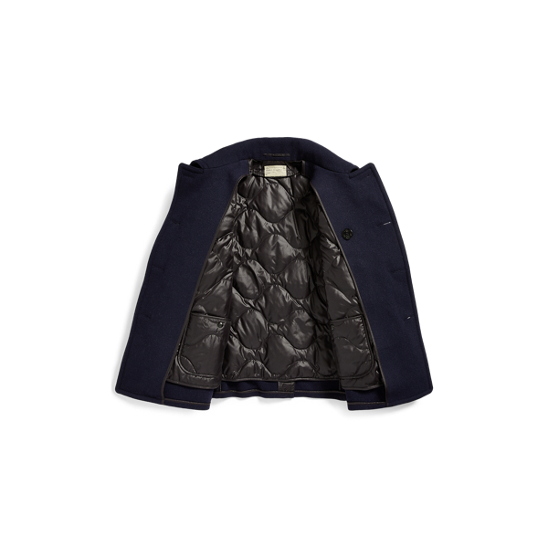 Bristol Navy Wool-Blend Melton Peacoat RRL 3