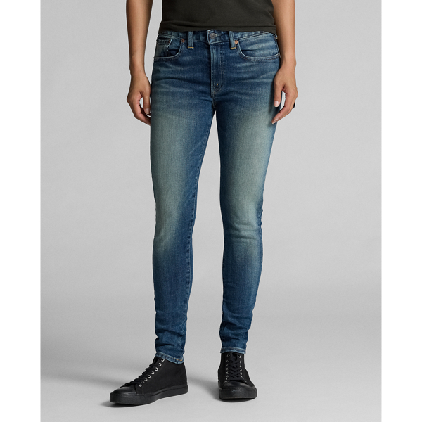 Skinny-Fit Stretchjeans RRL in Anderson-Waschung 3