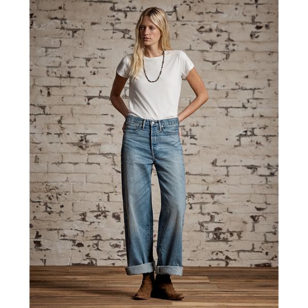 White Cotton Jersey Crewneck T-Shirt RRL 3