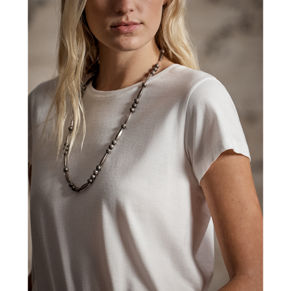 White Cotton Jersey Crewneck T-Shirt RRL 5