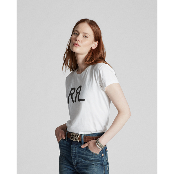 White Cotton Jersey Graphic T-Shirt RRL 4