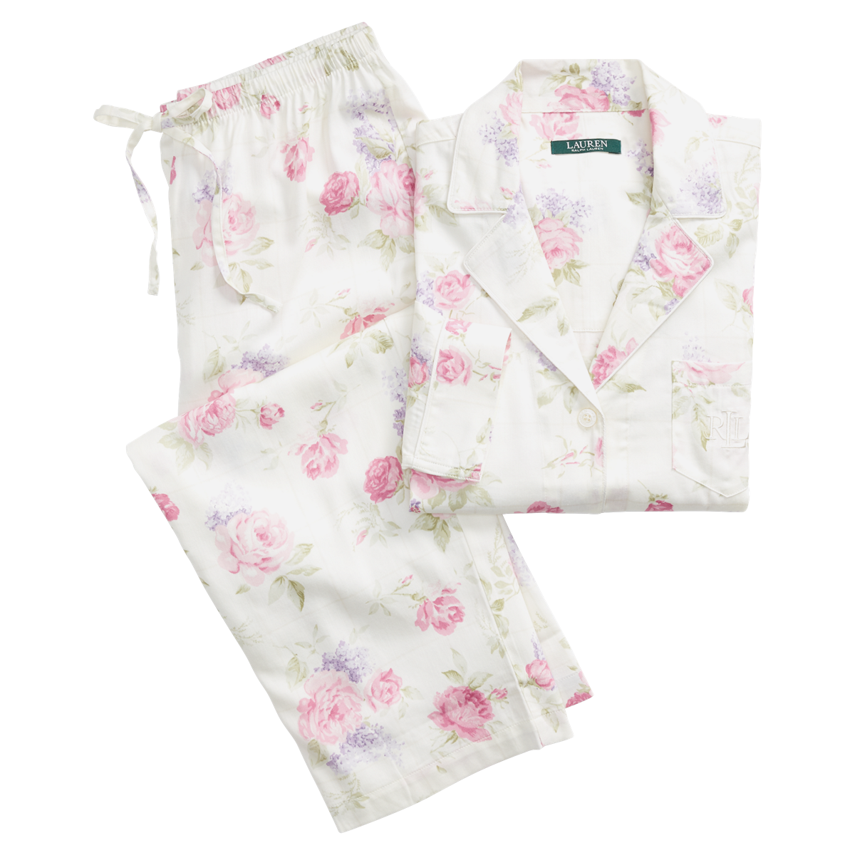 Floral Sateen Pajama Set