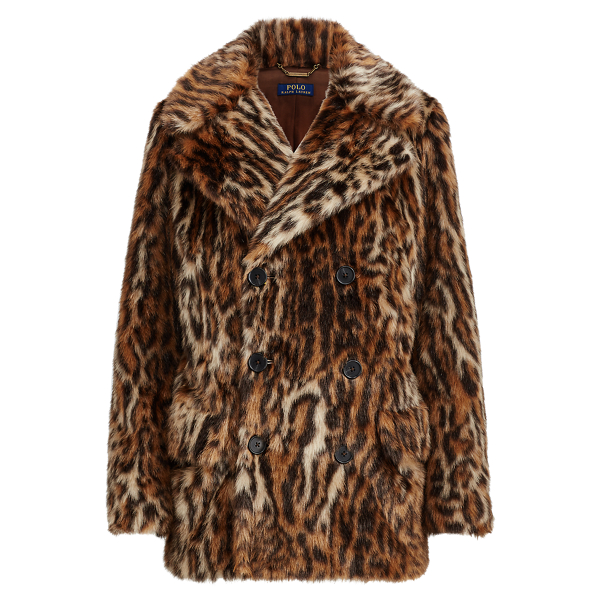 Polo ralph lauren leopard coat deals