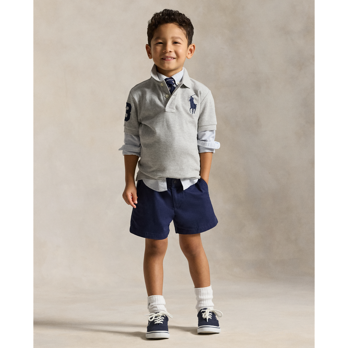 Детское поло Ralph Lauren Big Pony Cotton Mesh Polo, цвет: Меланжевый — фото 2