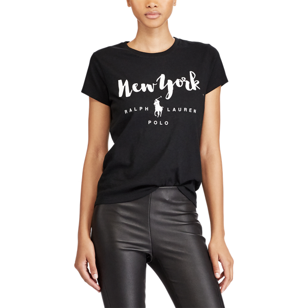 Tシャツ・カットソー POLO RALPH LAUREN Woman T-Shirt Black 211967106 002 Cotton jersey T-shirt in black - Polo Ralph Lauren | Mytheresa
