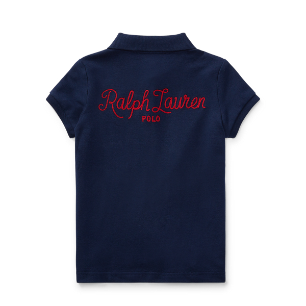Newport Navy Patch-Embellished Cotton Polo Girls 2-6x 2