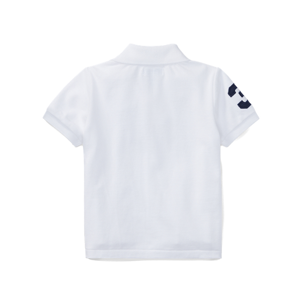 Katoenen mesh poloshirt Baby Boy in White 2