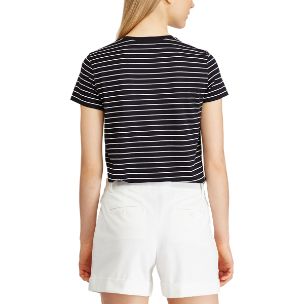 Midnight/Cream Striped Crewneck Pocket T-shirt Ralph Lauren Collection 4