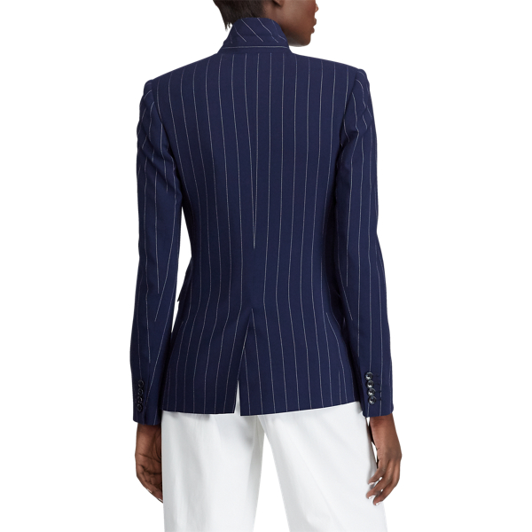 Fabian Pinstripe Wool Jacket Ralph Lauren Collection em Navy/Cream 5