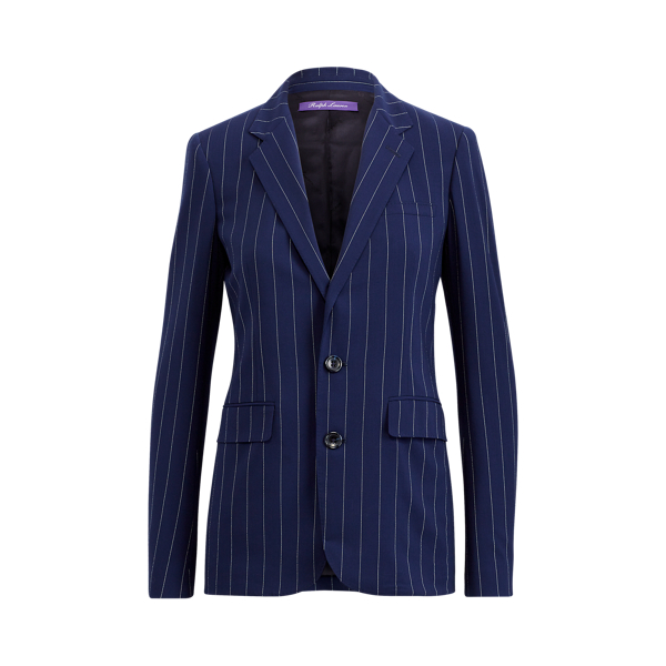 Fabian Pinstripe Wool Jacket Ralph Lauren Collection em Navy/Cream 2