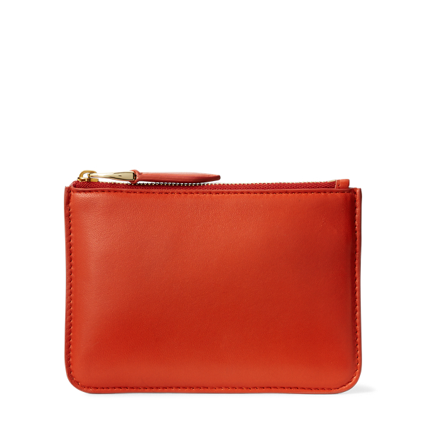 Burnt Orange Nappa Mini Zip Pouch Ralph Lauren Collection 2