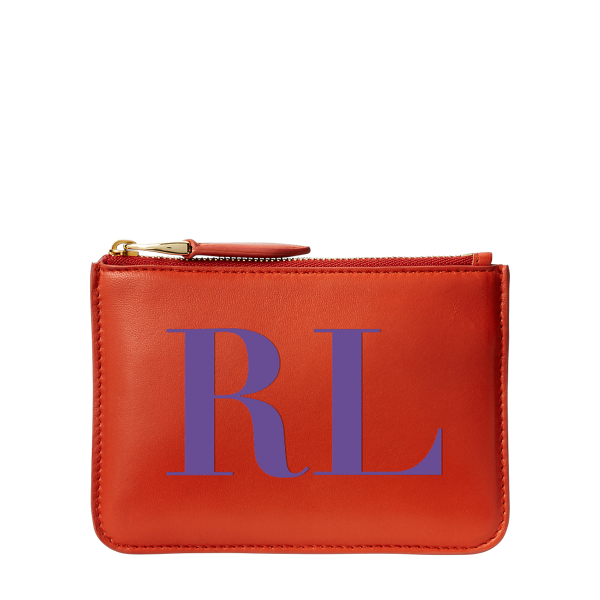 Burnt Orange Nappa Mini Zip Pouch Ralph Lauren Collection 3