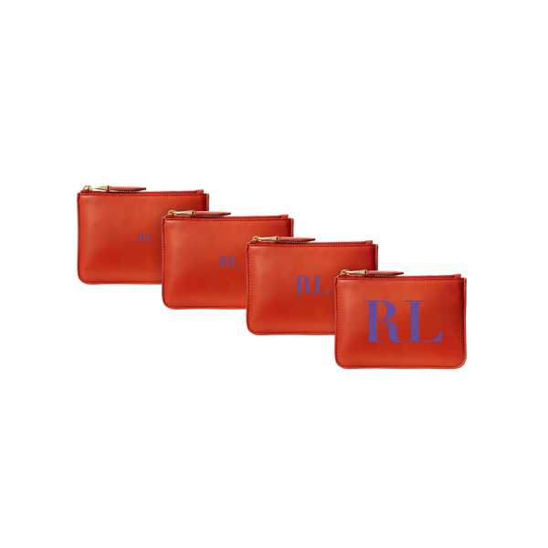 Burnt Orange Nappa Mini Zip Pouch Ralph Lauren Collection 4