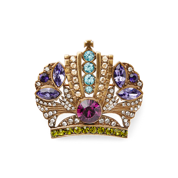 Crown Crystal Brooch Ralph Lauren 1