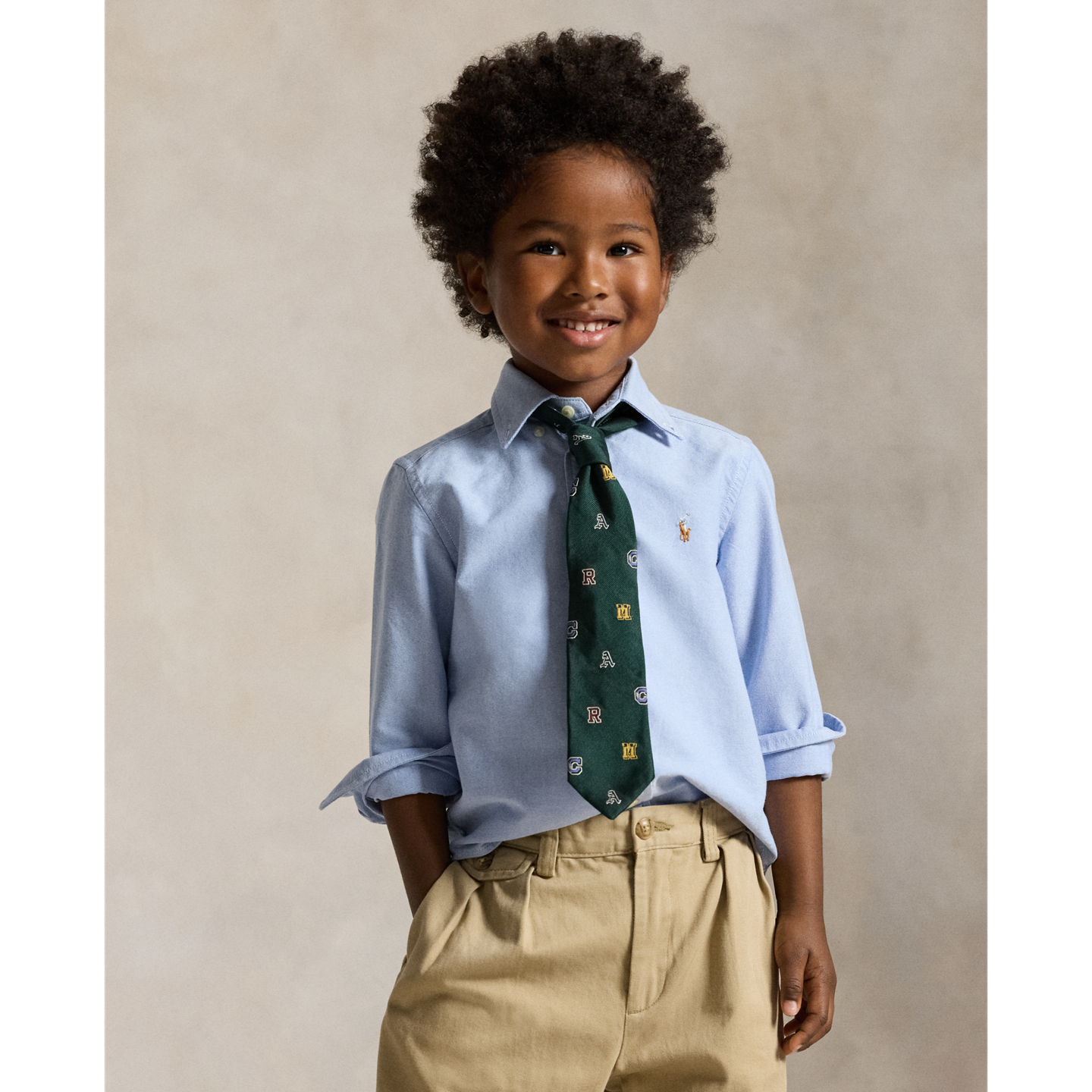 Детская рубашка Ralph Lauren The Iconic Oxford, цвет: Синий — фото 4