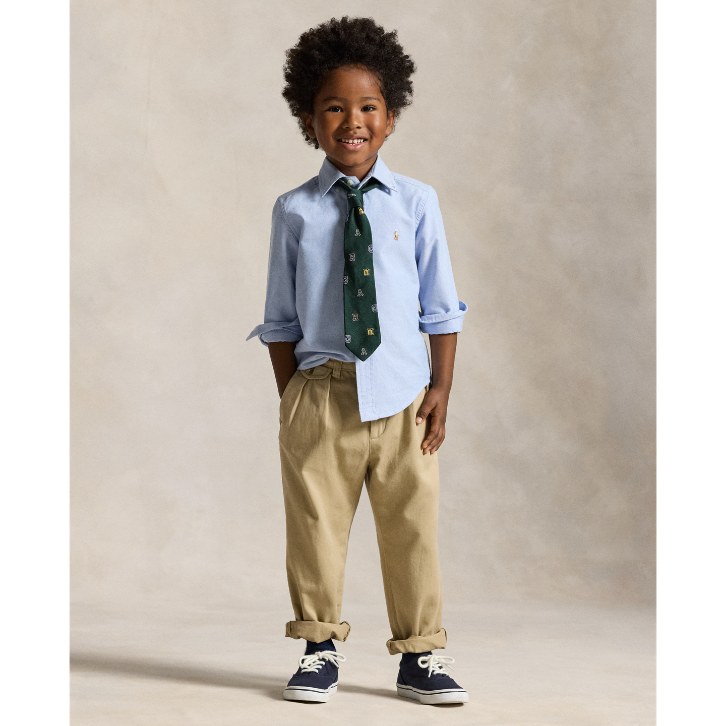 Детская рубашка Ralph Lauren The Iconic Oxford, цвет: Синий — фото 2