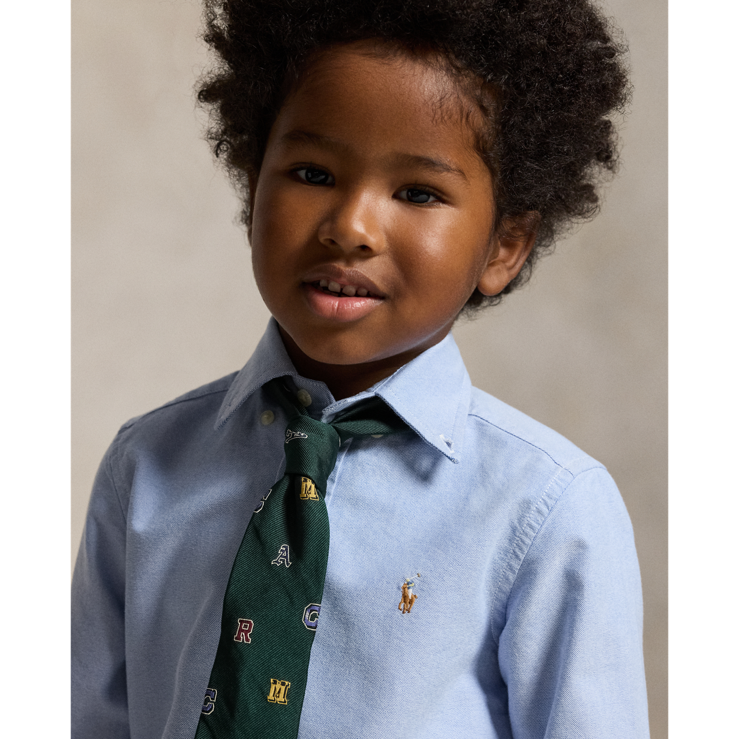 Детская рубашка Ralph Lauren The Iconic Oxford, цвет: Синий — фото 3