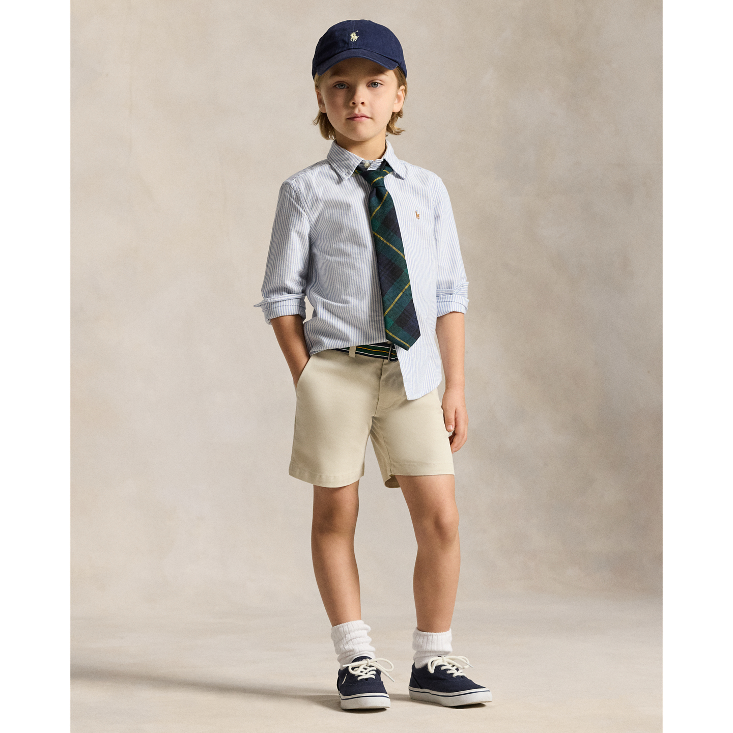 Детская рубашка Ralph Lauren Striped Cotton Oxford, цвет: Светлый синий полосатый — фото 2