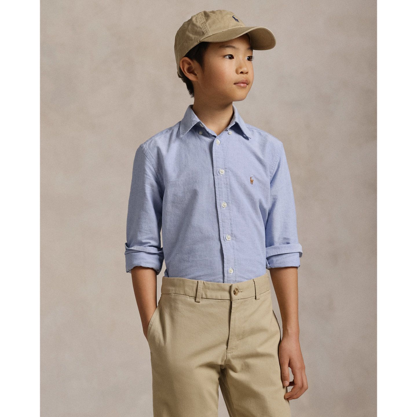 Детская рубашка Ralph Lauren The Iconic Oxford, цвет: Синий — фото 4