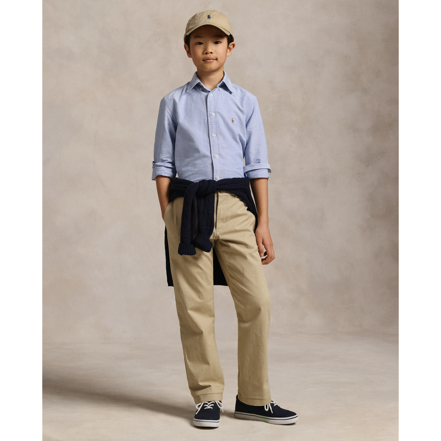Детская рубашка Ralph Lauren The Iconic Oxford, цвет: Синий — фото 2