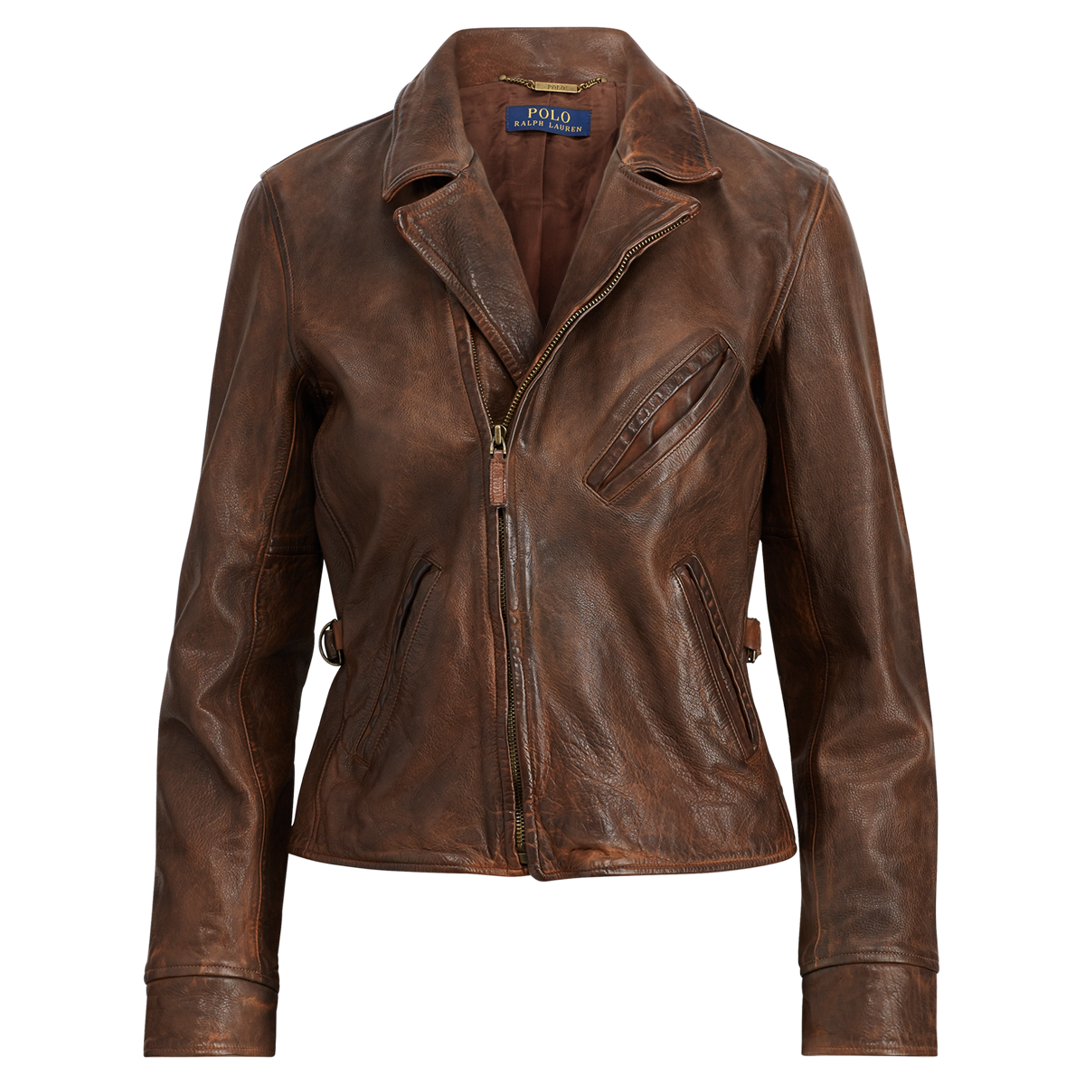 Burnished Leather Moto Jacket