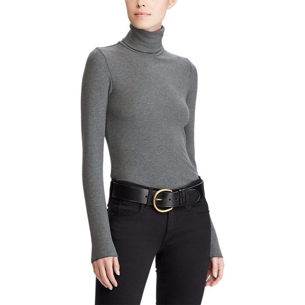 Ribbed Stretch Turtleneck