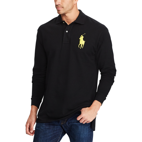 Polo Black Classic Fit Mesh Polo Shirt Big & Tall 3