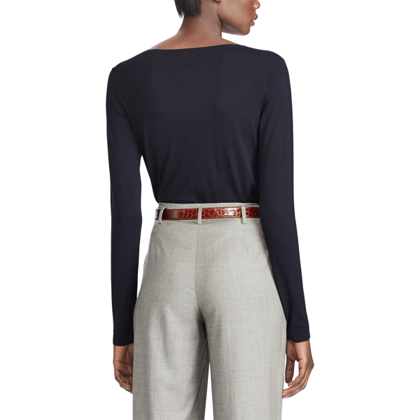 Navy Merino Wool V-Neck Sweater Ralph Lauren Collection 4
