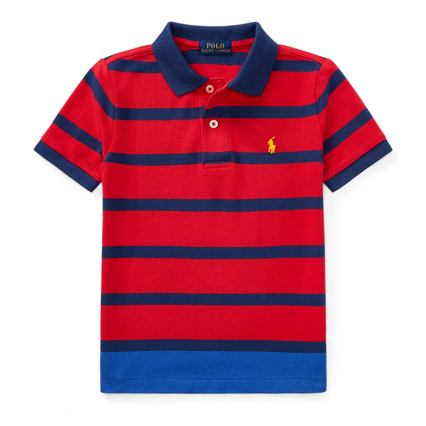 Striped Cotton Mesh Polo Shirt Boys 2-7 1