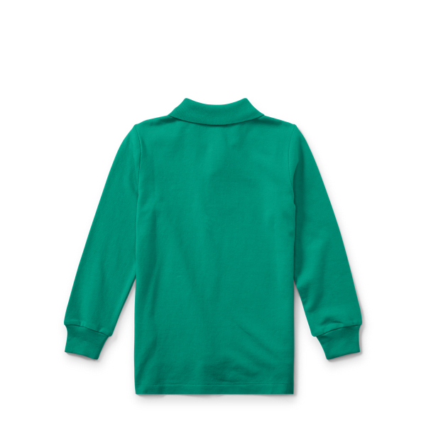 True Green Cotton Mesh Long-Sleeve Polo Boys 2-7 2