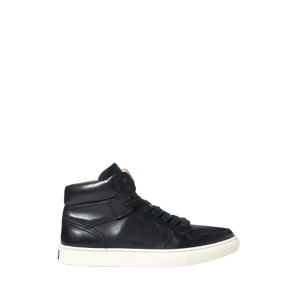 Black Jory Calfskin High-Top Sneaker Polo Ralph Lauren 6