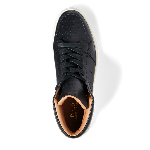 Black Jory Calfskin High-Top Sneaker Polo Ralph Lauren 4