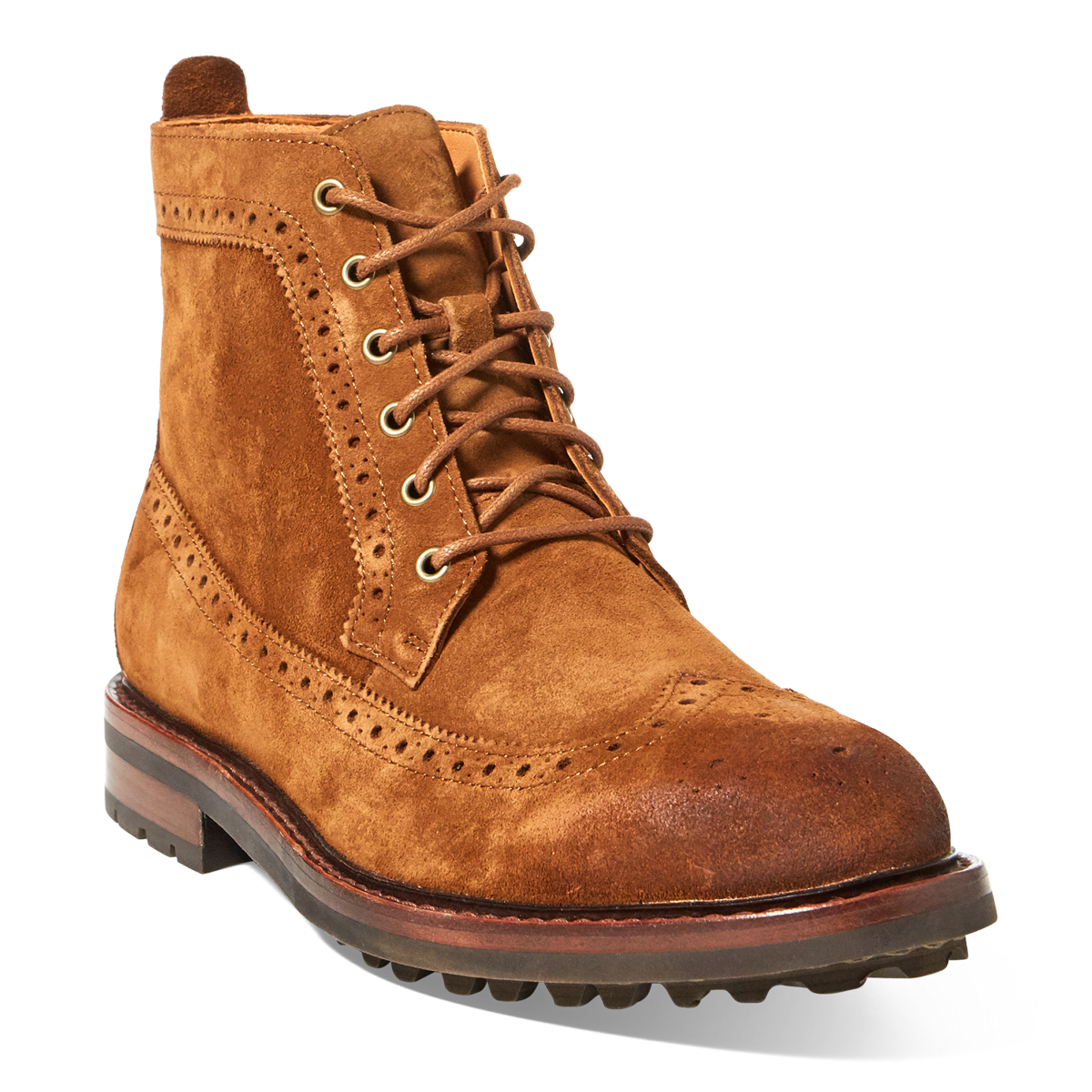 Suede wingtip boots top