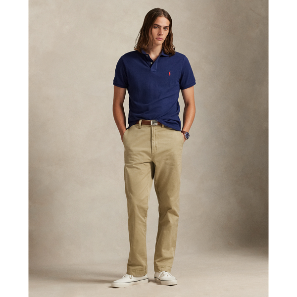 Custom Slim Fit Mesh Polo Shirt Polo Ralph Lauren in Newport Navy 4