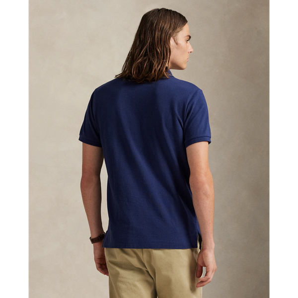 Custom Slim Fit Mesh Polo Shirt Polo Ralph Lauren in Newport Navy 6