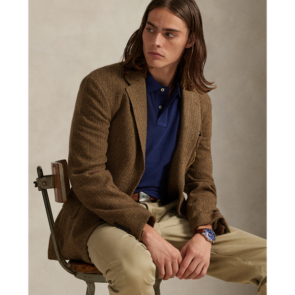 Custom Slim Fit Mesh Polo Shirt Polo Ralph Lauren in Newport Navy 8