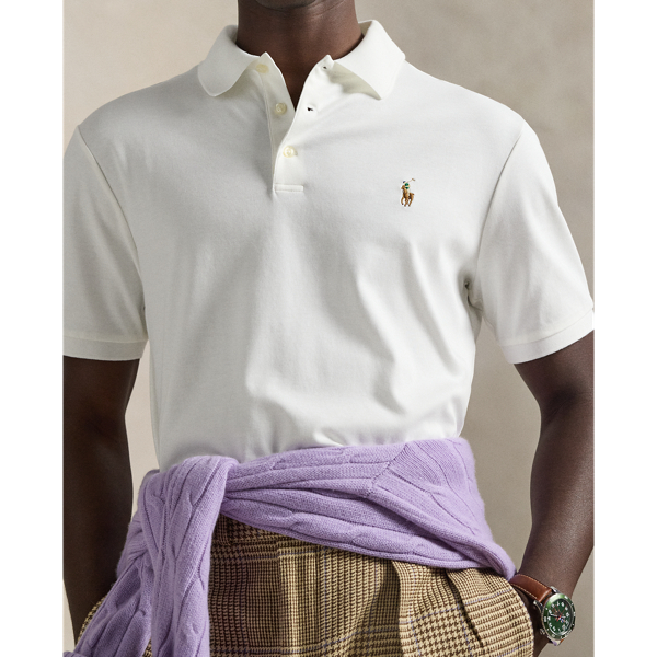 White Classic Fit Soft Cotton Polo Shirt Polo Ralph Lauren 6