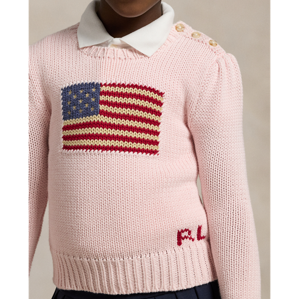 Flag Cotton Crewneck Sweater