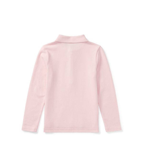 Hint Of Pink Stretch Mesh Long-Sleeve Polo Girls 2-6x 2