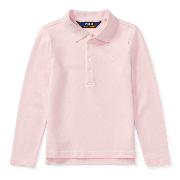 Stretch Mesh Long-Sleeve Polo GIRLS 1.5-6.5 YEARS 1