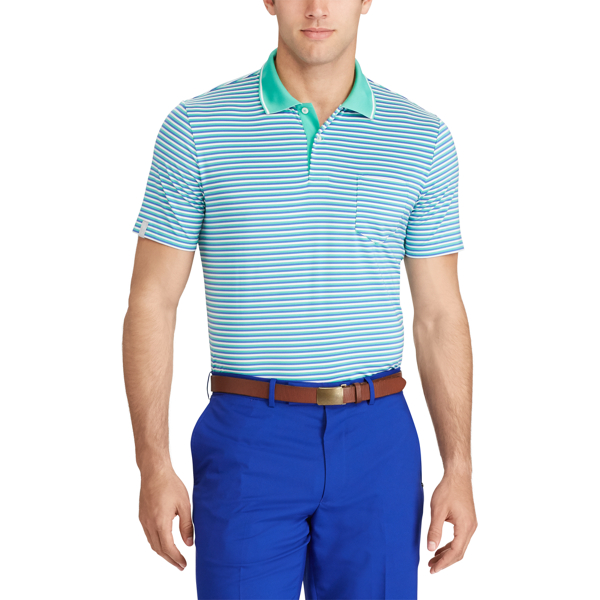 Green/Maidblue/White Active Fit Performance Polo RLX Golf 3