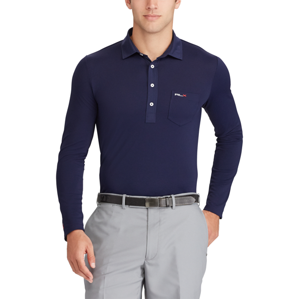 French Navy Custom Fit Long-Sleeve Polo RLX Golf 3
