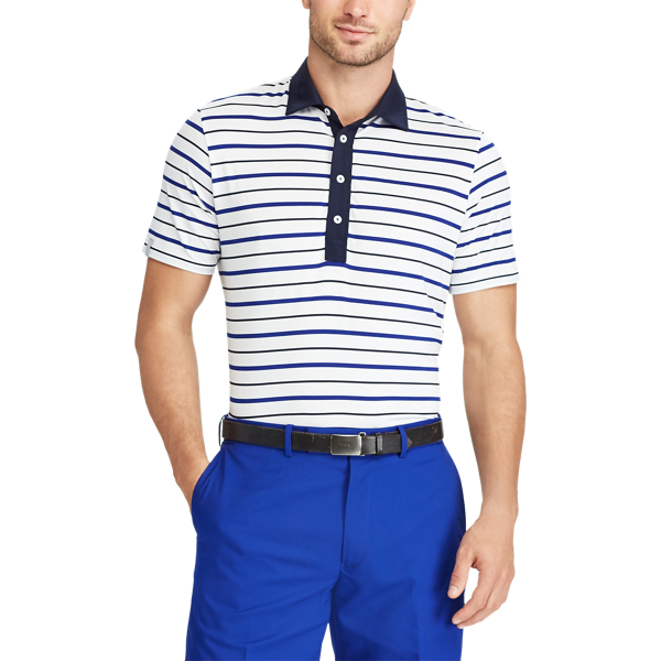 White/Speed Royal/Navy Active Fit Performance Polo RLX Golf 3