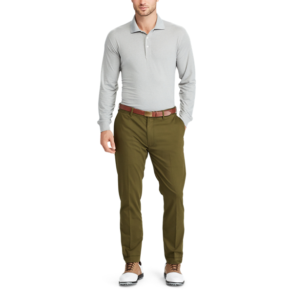 Light Grey Heather Custom Fit Long-Sleeve Polo Polo Golf 2
