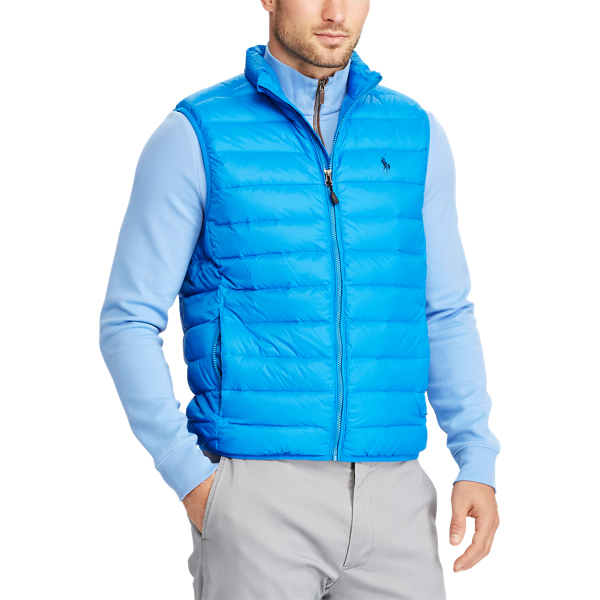 Track Blue Packable Taffeta Down Vest Polo Golf 3