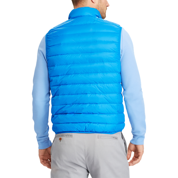 Track Blue Packable Taffeta Down Vest Polo Golf 4